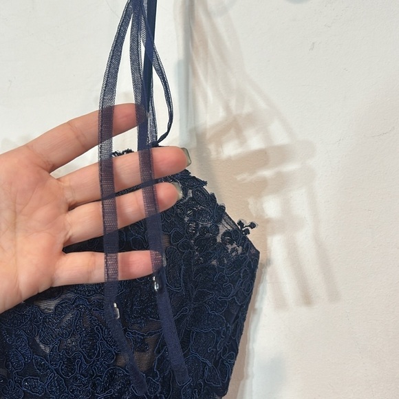 New hello Gorgeous Neptune navy corset upper prom dress gown women’s size 2 - Picture 5 of 9